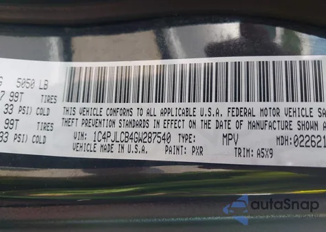 2016 Jeep Cherokee Latitude из США, поврежденный, VIN 1C4PJLCB4GW287540